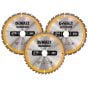 Construction Circular Saw Blade 3 Pack 216 x 30mm 2 x 24T 1 x 40T by DEWALT - DT1962-QZ