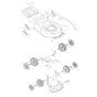 Deck, Wheel Assembly for Makita DLM460 Mower