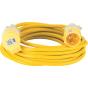 10M Extension Lead - 16A 2.5mm Cable - VDE approved Yellow indicating 110V