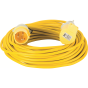 25M Extension Lead - 16A 1.5mm Cable - VDE approved Yellow indicating 110V