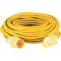 25M Extension Lead - 16A 2.5mm Cable - VDE approved Yellow indicating 110V