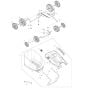 Grass Catcher, Wheel Assembly for Makita ELM3320 Mower