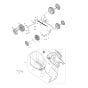 Grass Catcher, Wheel Assembly for Makita ELM4120 Mower