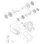 Grass Catcher, Wheel Assembly for Makita ELM4121 Mower