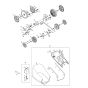 Grass Catcher, Wheel Assembly for Makita ELM4621 Mower