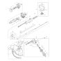 Handle, Pipe, Shield Assembly for Makita EM4350LH Brushcutter