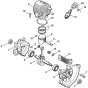 Crankcase, Cylinder Assembly for Stihl FC 72 Lawn Edger