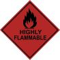 Highly Flammable Hazard Warning Diamond Label 200mm x 200mm