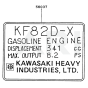 Label for Kawasaki FZ340D Engine