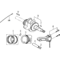 Crankshaft / Piston Assembly for Loncin G200FD (196cc, 6.5hp) Engine