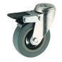 3" Grey Rubber Swivel Castor Wheel Braked