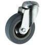 Grey Rubber Swivel Castor Wheels Single Hole