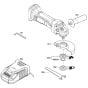 Main Assembly-1 for Bosch GWS 18-125 V-LI (3 601 J3A 301) Angle Grinders