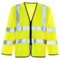 High Visibility Long Sleeved Waistcoat - Yellow, Size: XL