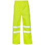 High-Visibility Waterproof Overtrousers - Yellow, Size: XXL