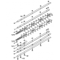 Blade 0 degree, 30 degree, 0 degree - 90 degree (24.2005), (46.2000) Assembly for Stihl HL75 Long Reach Hedgetrimmers