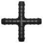 Plastic X Shaped Hose Connector Fittings (Black)