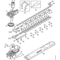 Gear Head, Electric Motor, Cutter Bar Assembly for Stihl HSA 56 Powerhead Cordless Hedge Trimmer