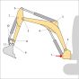 Position 1 Pin for JCB 15C-1, 16C-1, 18Z-1 Mini Excavators - Replaces 401/X3230