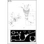 Cylinder, Piston & Muffler Assembly for Husqvarna K1260 Disc Cutters