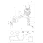 Cylinder, Piston, Muffler Assembly for Husqvarna K1270 Rail II Disc Cutter