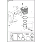 Cylinder Piston & Muffler Assy for Husqvarna K650 Cut N Break Disc Cutterr