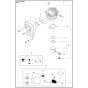 Cylinder, Piston & Muffler Assembly for Husqvarna K960 Ring Disc Cutters