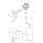 Cylinder, Piston, Muffler Assembly for Husqvarna K970 Ring III Disc Cutter