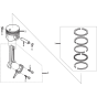 Piston/Connection Rod Assembly for Loncin LC152F A Shaft (97cc, 1.8hp) Twin Series Engine