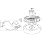 Flywheel, Ignition Comp Assembly for Loncin LC1P68FA (185cc, 4.6hp) V-Shaft Engine