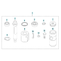 Piston Assembly for Husqvarna LG 300 Petrol Reversible Compactor