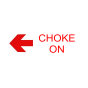 Self Adhesive Label - Choke On Left Arrow (Pack of 50)