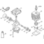 Crankcase, Cylinder Assembly for Stihl MM 55-Z MultiSystem