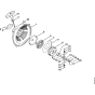 Rewind starter friction shoe, X 8 953 330 36.81 Assembly for Stihl 070 Gasoline Chainsaws