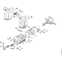 Cylinder, Muffler Assembly for Stihl 076 Gasoline Chainsaws