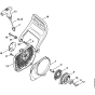 Rewind starter & Hand guard Assembly for Stihl MS382 Chainsaws
