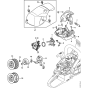 Carburetor bracket & Air filter & Shroud M-Tronic (Heating) Assembly for Stihl MS462 MS62C Chainsaws