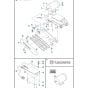 Motor, Pulley & Belts Assembly for Husqvarna MS 610 Masonry Saw.