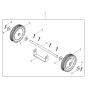 Wheel Assembly for Wacker MS64 Trench Rammer