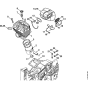 Cylinder & Muffler (09.2009) Assembly for Stihl MS880 Chainsaws