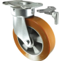 Polyurethane Tyre Directional Lock Swwivel Castor Alum Ctr & Ball Bearings