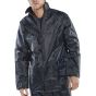 B-Dri Jacket Lightweight Nylon PVC coated Inner Zip Front Navy Blue XL