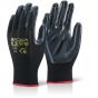 Nite Star Glove Seamless Shell Nitrile Coated Palm & Fingers Black 10/XL