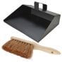 Metal Dustpan and Wooden Brush