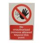 'No Unauthorised Persons' 3mm Foamex Safety Sign - 480 x 360mm