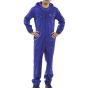 Hooded Boiler-suit Zip Front Poly/Cotton Elastic Cuff/Waist Royal Blue 52