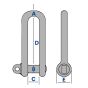 8" Piling Shackles - Jaw Width: 7/8" - S.W.L: 2 Tonne