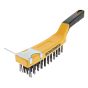 Carbon Steel Wire Brush Soft-Grip with Scraper 300mm (12in) by Roughneck - 52-042