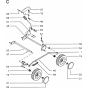 Wheel and Depth Stake Assembly for Husqvarna Royal 46EL Consumer Lawn Mower