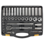 Socket Set 35pc 1/2"Sq Drive 6pt WallDrive Metric Sealey Part No. S0914